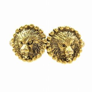 Chanel Vintage Double Lion Head Matelasse Bangle Bracelet Gold Men Women TNT